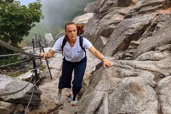 Bukhansan National Park- The Summit Course - The Climb Up: Steep Grade, Rocky Ground, and Loaner Support
