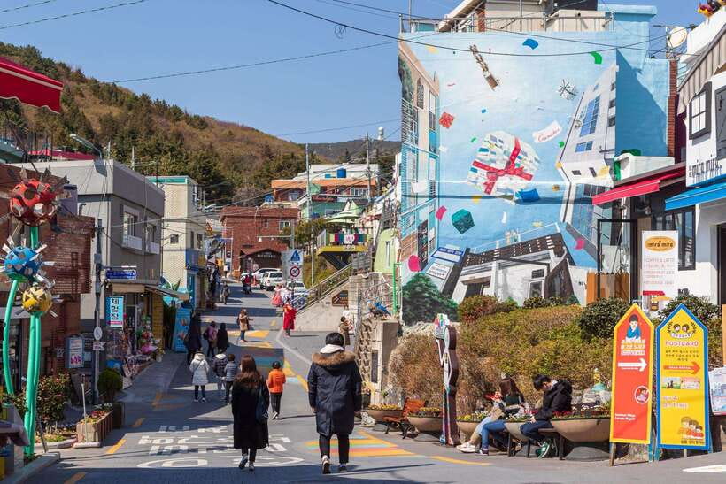 Busan: Coastal Treasures Beach Train, Culture Village & More - Gamcheon Culture Village: murals, stairs, and the fun kind of chaos