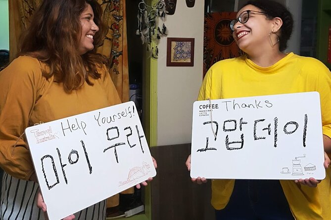 Busan Dialect Class with local snack - Tips to Get the Most Out of Your Korean Alphabet and Market Stop
