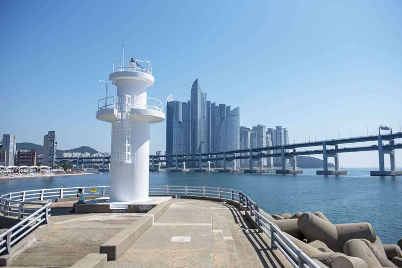 Busan's Best: Sea Temples, Yacht Tour & Sky Capsule Day Tour - Gwanganli Beach vibes through the day