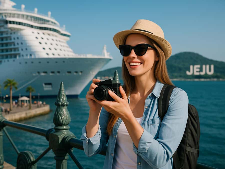 Jeju Island: Full Day Tour for Cruise Ship Passengers - Jeju Port route: Seongsan Ilchulbong, Seopjikoji, Seongeup Folk Village, Dongmun Market