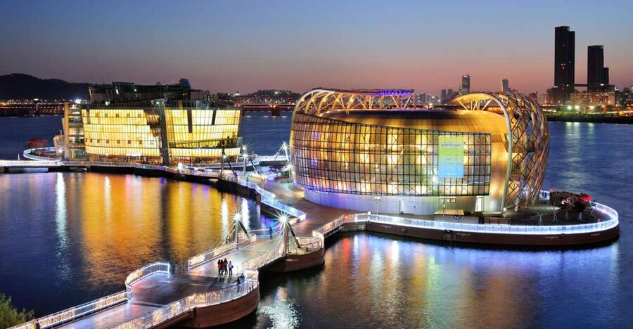 Seoul: Moonlight Rainbow Fountain Show Night Tour - Han River time at Hangang Park, plus Sevit Seom